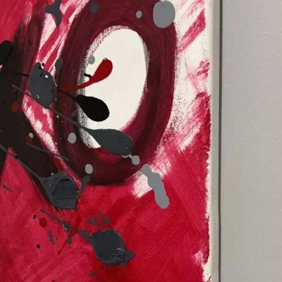 New Handmade Abstract XOXO Painting on Canvas 16 x 12 - Picture 5 of 8